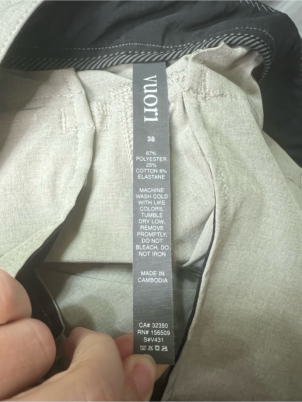 Vuori Aim Tan straight leg V431 Chino Golf Pants size 38 - Picture 11 of 11